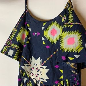 Fire Los Angeles Navy n Neon Maxi Dress Size Medium
